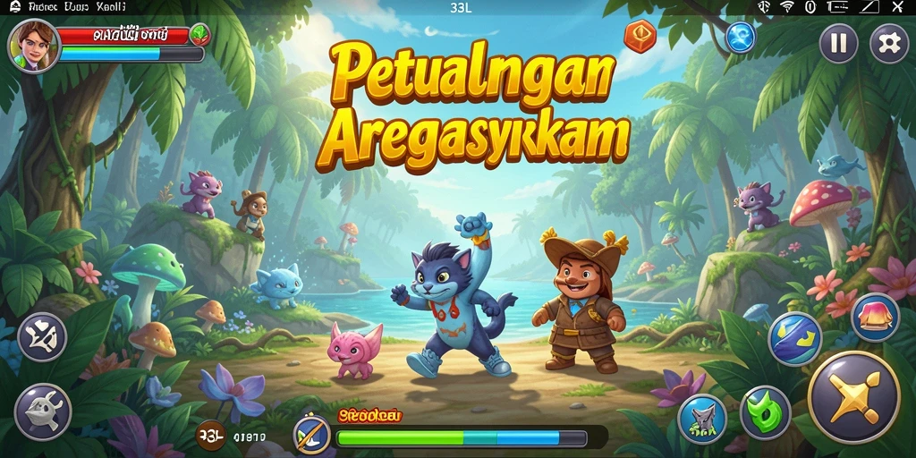 Screenshot utama 33L menunjukkan aksi gameplay arcade yang dinamis.
