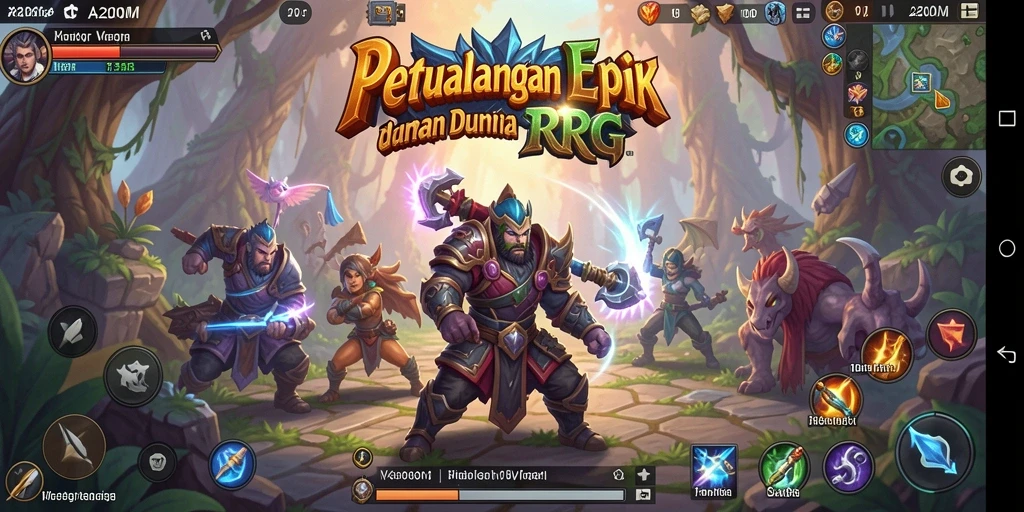 Tampilan gameplay A200M yang menarik dalam dunia RPG.
