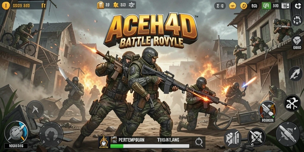 Gameplay seru ACEH4D dalam pertempuran Battle Royale.