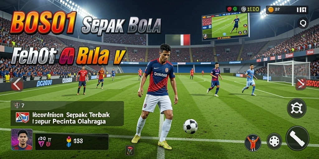 Tampilan gameplay yang mendebarkan di lapangan sepak bola.