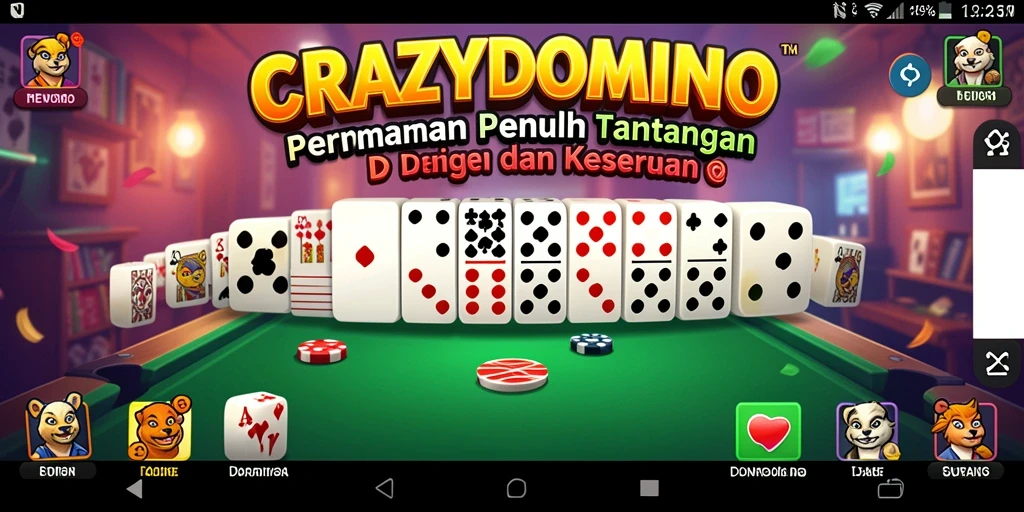 Tampilan gameplay seru dalam game domino CRAZYDOMINO.
