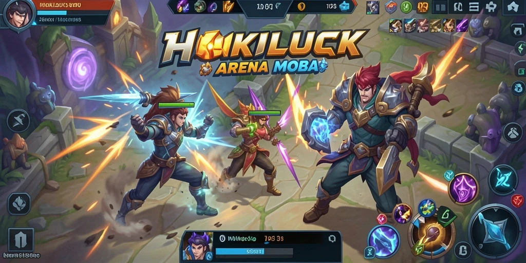 Tampilan seru gameplay HOKILUCK dengan pertarungan strategis.