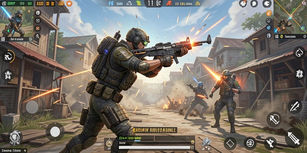 Screenshot utama IDRRP menampilkan aksi Battle Royale yang seru.