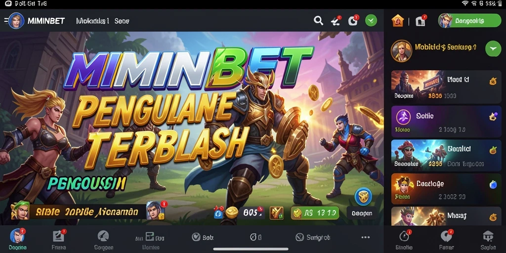 Screenshot menunjukkan gameplay MIMINBET dengan grafis menarik dan interaksi karakter.
