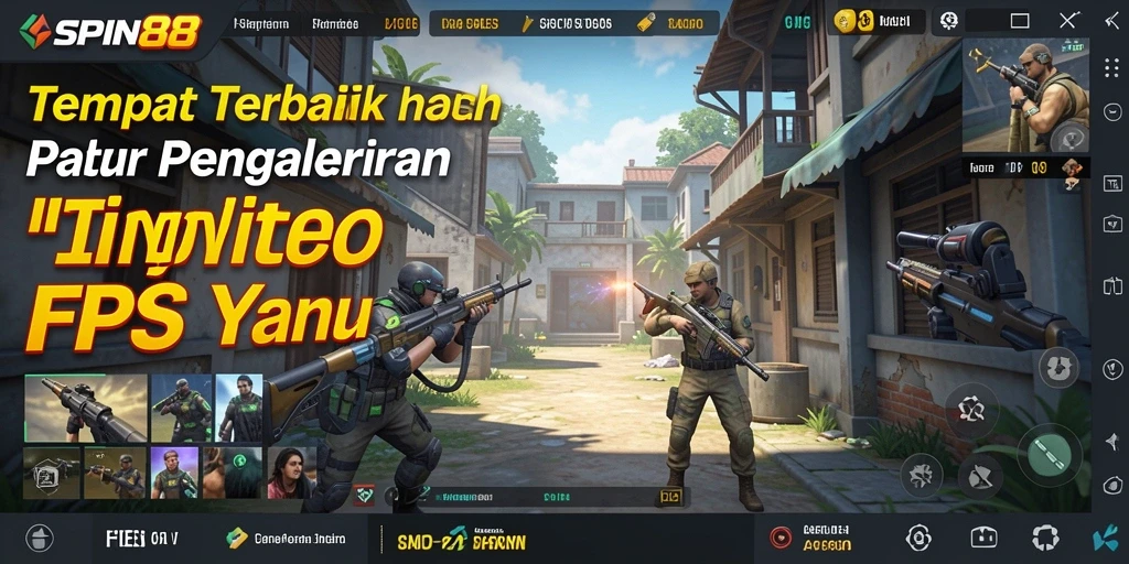 Tampilan aksi menegangkan dalam gameplay SPIN88 FPS yang seru.