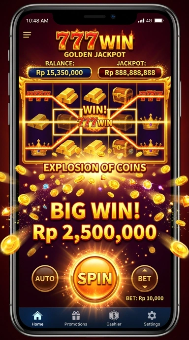 Tampilan antarmuka pengguna aplikasi 777win yang intuitif.